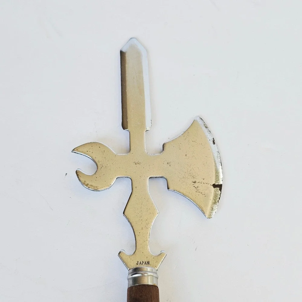 Vintage Japan Halberd Battle Axe Letter Opener Bottle Opener Medieval Gothic